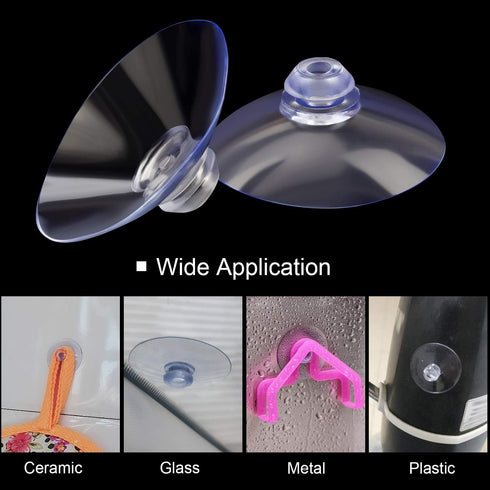 ANCIRS 30 Pack 40mm Suction Cups for Glass Table Tops, Rubber Transparent Anti-Collision Sucker Pad Without Hooks for Home Decoration...