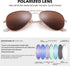 Pro Acme Classic Polarized Aviator Sunglasses for Men and Women UV400 Protection...
