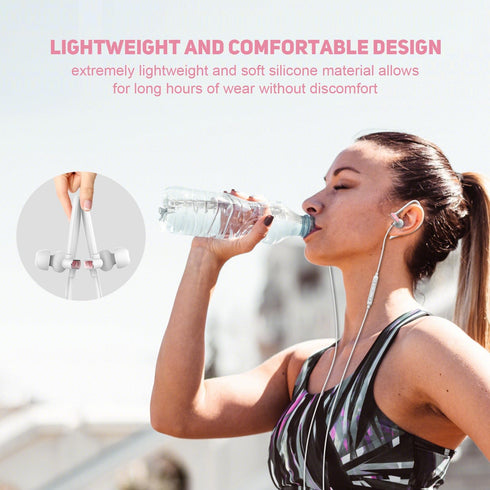 USB C Headphones with Microphone Wired USB C Earphones for Sports and Running Type C Earbuds Hooks Volume Control, Compatible with iPhone 15, Sams...