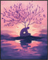 Posterizer 1 pcs-pink purple art-growth in solitude-in oil painting style 1-Abstract & Modern Art-Floral & Botanical Art-Chic Home Decor- unframed...