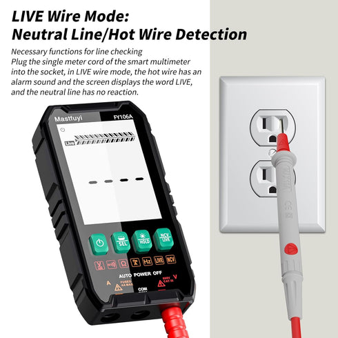 Multimeter Digital, Multi Tester NCV, Compact Intelligent Electrical Tester, Auto-Ranging, Overload Protection, True RMS 4000, Backlit LCD, AC/DC ...