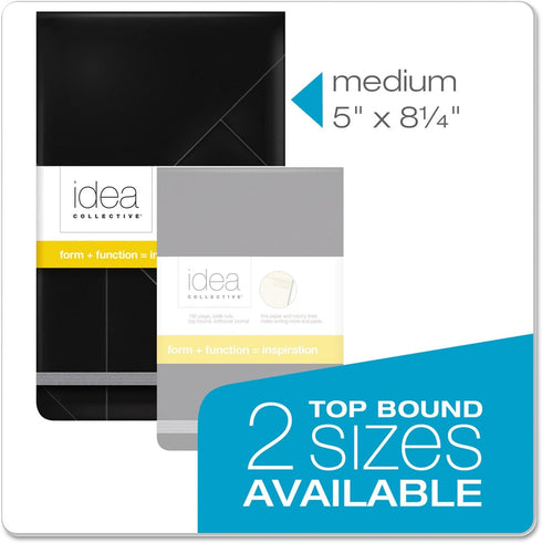 Oxford Idea Collective Top-Bound Medium Hardcover Journal, 5" x 8-1/4", Legal Rule, Black Cover, 120 Sheets (56886)...