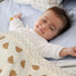 Fluffy-Backed Swaddle Blankets Baby Double Layer Muslin 100% Cotton Front Nursery Plush Dotted Fleece Back Receiving Bed Quilt Blanket for Unisex ...