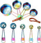 9 Pcs Measuring Spoons and Cups Set Stackable Stainless Steel Measuring Cups and Spoons Rainbow with Engraved Measurements for Cooking, Mixing, Ba...