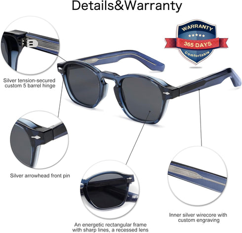 VANLINKER Retro Small Square Sunglasses for Men Womens Trendy Thin Cube Shades Vintage Slim Frames Luxury Eyewear VL9774...