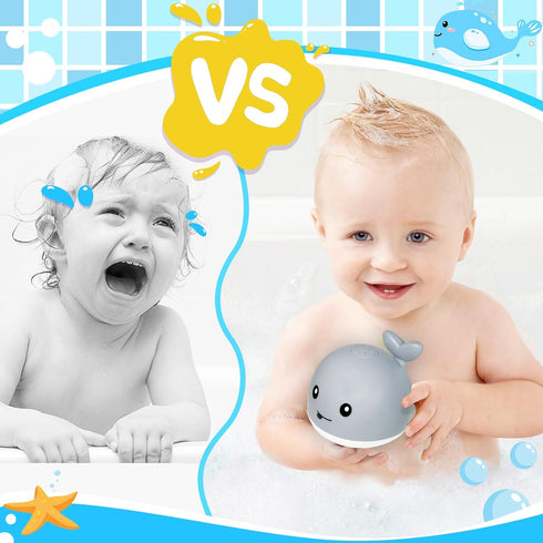 TFS TOP·FANS Baby Whale Bath Toy Infant: Light Up Fountain 6-12 Months Old Bathtub 18-24 Pool 3 4 5 7 8 9 10 15 Sprinkler Tub Water Toys Toddlers ...
