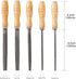 High Carbon Steel File Set with Wooden Handles Rasp File for Metal, Wood, Plastic, 5 Pieces...