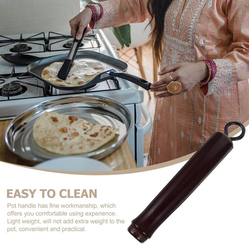 Detachable Handle Cookware Pot Replacement Handle Wood Pot Handle Cookware Handle Universal Pot Handle Grip for Pan Pot Cookware Accessories Remov...