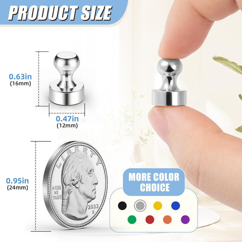 FINDMAG 30 Pack Fridge Magnets for Whiteboard, Strong Refrigerator Neodymium Push Pins, Small Magnet Rare Earth for Map Kitchen Cabins Hanging...