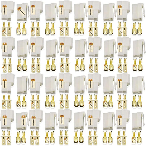 Lsgoodcare 20Sets 6.3MM 2 Pin Way Electrical Automotive Wire Connector Kits Male Female Socket Plug Terminal for Motorcycle Car...
