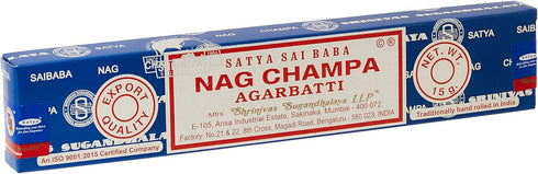 Satya Sai Baba Nag Champa Agarbatti Pack of 12 Incense Sticks Boxes 15gms Each Fine Quality Incense Sticks for Relaxation, Meditation, Positivity ...