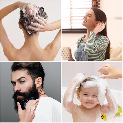 Soft Silicone Hair Scalp Massager Shampoo Brush, Upgraded Hair Scalp Scrubber for Dandruff Removal for Wet Dry Hair Scalp Brush Easily Reach the R...