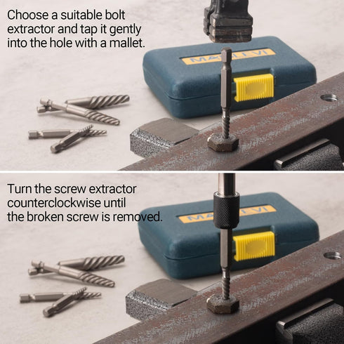 Damaged Screw Extractor Set, Easy Out Bolt Extractor with Quick Change Adapter for Easily Remove Broken Bolts, Stripped Screws, Studs, 6-Piece...
