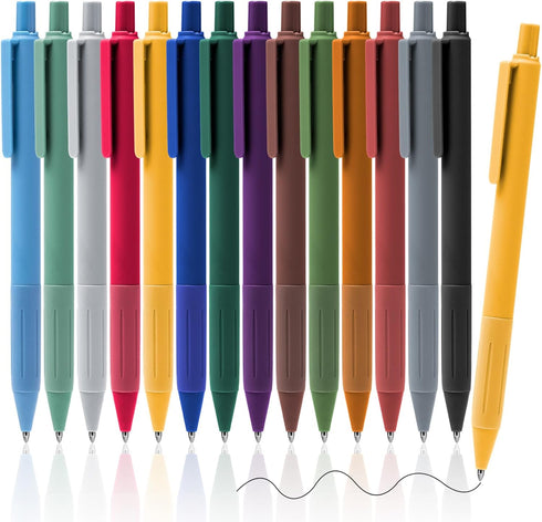 Pens Ballpoint, 14 Pack Smooth Writing Pens, Ball Point Pens Black Ink Medium Point (1.0mm), Retractable Pretty Journaling Pens School Office Supp...