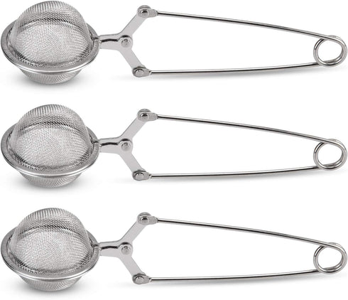 Snap Ball Tea Strainer, JEXCULL 3 Pack Premium Stainless Steel Tea Infuser with Handle for Loose Leaf Tea Fine Mesh Tea Balls Filter Infusers...