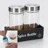 2 Pcs Glass Spice Jars/Bottles - 3oz Empty Round Spice Containers with Airtight Metal Caps with Shaker Lids (2, clear)...