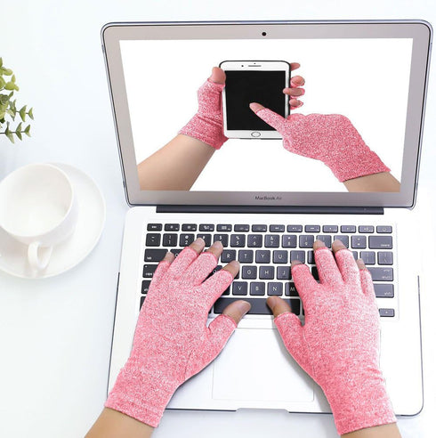 DISUPPO Arthritis Compression Gloves Relieve Pain from Rheumatoid, RSI,Carpal Tunnel, Hand Gloves Fingerless for Computer Typing and Dailywork, Su...