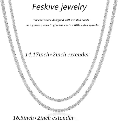 Layered Necklaces for Women Silver Plated Dainty Snake Twist Rope Delicate Layered Necklace Different Length Choker Necklaces Silver Jewelry for W...