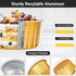 EUSOAR Disposable Ramekins Aluminum Foil, Gold 25Packs 5oz Baking Cups with Lids Mini Muffin Liners, Dessert Cheesecake Pan Creme Brulee Cupcake C...