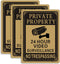 3 Pack Private Property No Trespassing Sign, 24 Hours Video Surveillance Warning Sign | 10" x 7" Rust Free Aluminum Easy Mounting Fade Resistance....