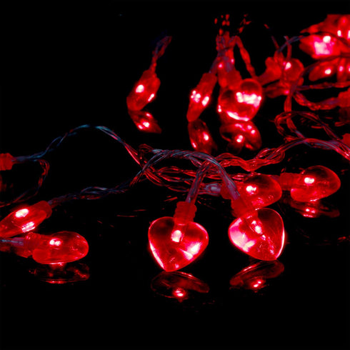 Luditek 14.7ft 40LED Mothers Day Decorations String Lights, Battery Operated Heart Shape Hanging Garland Valentines Day Decor for Indoor Outdoor H...