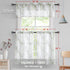 FMFUNCTEX Sage Green Kitchen Curtains with Tree Branch Pattern - Semi Sheer Linen Tiers for Bathroom, Cafe - 24 Inch Length, Grey Farmhouse Rustic...