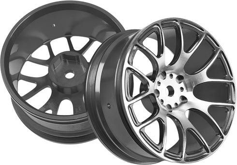 4Pack HIRCQOO Metal Wheel Rims 12mm Hex Hub Compatible with 1/10 On-Road Racing Touring Drift Car Tamiya TT-01 Kyosho RedCat Sakura D4 XIS HSP 1/1...