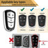 for Cadillac Key Fob Cover with Leather Keychain, Advanced Soft TPU Surface Grain Key Fob Case for 2015-2019 Cadillac Escalade CTS SRX XT5 ATS STS...