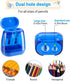 Colored Pencil Sharpeners Manual, Hand Held Small Compact Pencil Sharpener for Kids with Lid Dual Hole, (8-11mm) No.2/Makeup Pencils Classroom Adu...