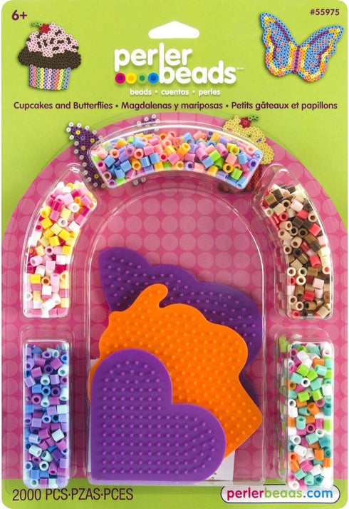 Perler Beads Cupcakes and Butterflies Craft Kit for Kids, 2005 pcs...