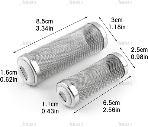 AUEAR, 2 Pack Stainless Steel Mesh Inflow Aquarium Filter Guard Intake Cover for Shrimp and Fish...