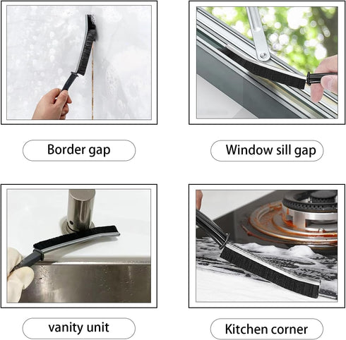 4 Pcs Hard Bristle Crevice Cleaning Brush, Multifunctional Gap Cleaning Brush Tool for Small Spaces Cleaning, Thin Crevice Cleaning Brush Suitable...