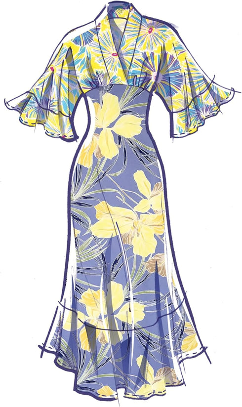 McCall's Misses' Empire Waist Dress Sewing Pattern Kit, Design Code M8406, Sizes 16-18-20-22-24, Multicolor...