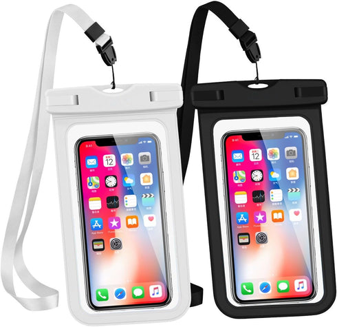 Universal Waterproof Case, 2 Pack IPX8 Waterproof Phone Lanyard Dry Bag with Neck Strap for iPhone 15 14 13 12 11 XS Pro Plus Galaxy S22 S23 Edge ...