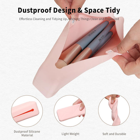 Makeup Brush Holder, Travel Makeup Brush Holder, Soft Silicone Makeup Brush Holder, Stylish Make Up Brushes Holder Organizer,Makeup Bags for Women...