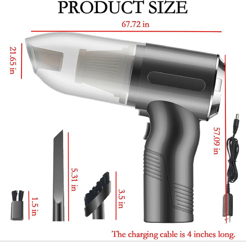 3-in-1 Mini car Vacuum Cleaner has 10000PA Super Suction and 120W high Power. Portable Hand-held Vacuum Cleaner can be Used for Desk Cleaner and c...