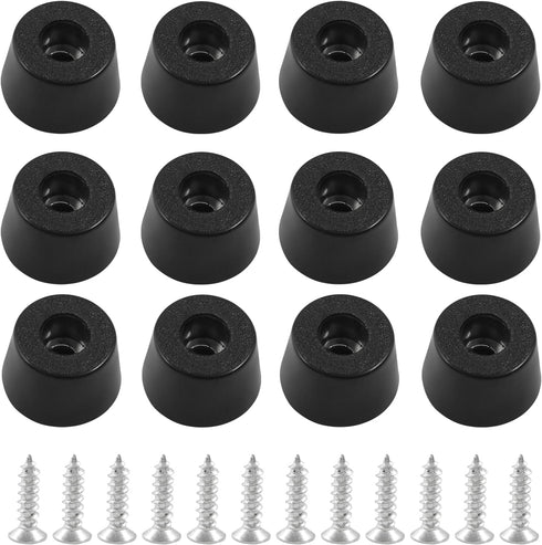 12PCS Cutting Board Feet, 0.47" W x 0.79" H Rubber Feet for Cutting Board with with Steel Matching Screws, Non-Slip Rubber Cutting Board Legs for ...