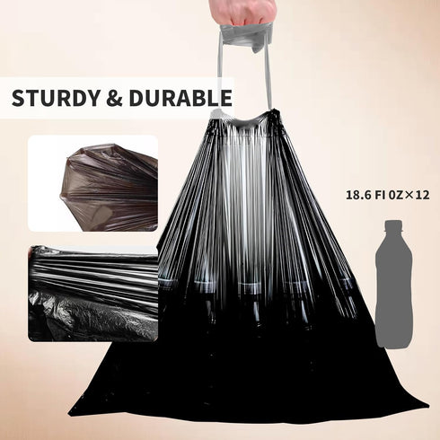 Drawstring 4 Gallon Trash Bags, Individual Trash Bags, Unscented Small Garbage Bags 4 Gallon, Thickened Separated Trash Can Liners for Bathroom Re...