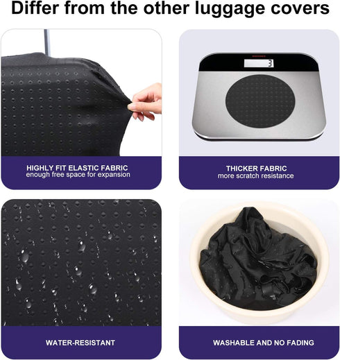 7-Mi Travel Suitcase Protective Cover 26"-28" Suitcase Protective Cover & High Elastic Spandex Size L...