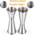 Double Clear Plastic and Stainless Steel Japanese Style Jigger, Set of 3, Cocktail Measuring Shot Glasses Drink Spirit Measure Cup for Bar Party K...