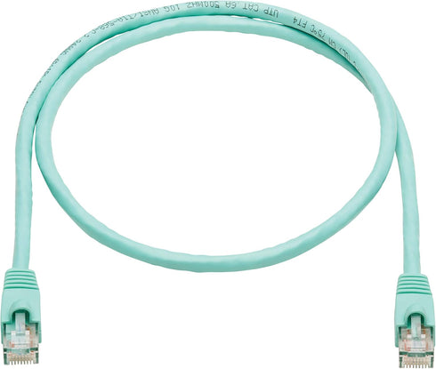 Tripp Lite Cat6a 10G Ethernet Cable, Snagless Molded UTP Network Patch Cable (RJ45 M/M), Aqua, 3 Feet / 0.3 Meters, Manufacturer's Warranty (N261-...