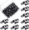 Frame Turn Button Metal Bow Shape Frame Picture Turn Button with Screws for Hanging Pictures Photos Drawings and Posters, Black (100 Pieces)...