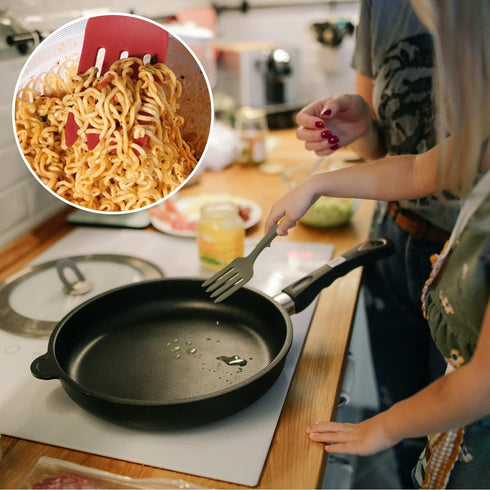 2pcs Silicone Flexible Forks, Large Silicone Cooking Fork Heat Resistant, Multifunctional Nonstick Blending Fork for Cooking Utensil for Kitchen S...