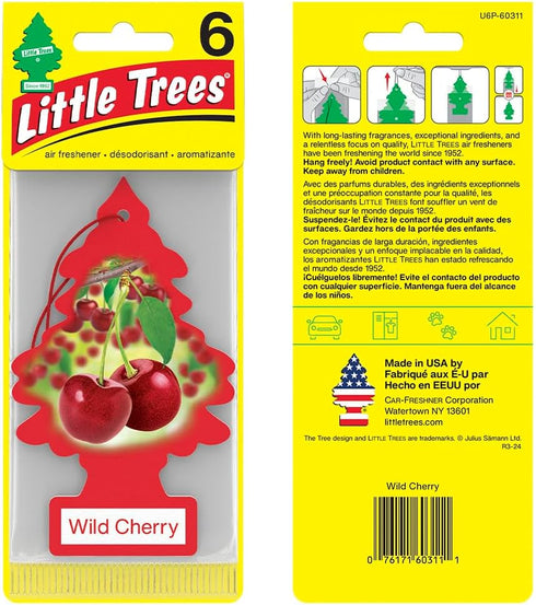 LITTLE TREES Air Fresheners Car Air Freshener. Hanging Tree Provides Long Lasting Scent for Auto or Home. Wild Cherry, 24 Air Fresheners...