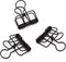 12-Pack Medium Metal Wire Binder Clips, Office Supplier School Accessories,Colorful Hollow Out Paper Organizer, Paper Binder Clip (Black)...