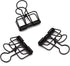 12-Pack Medium Metal Wire Binder Clips, Office Supplier School Accessories,Colorful Hollow Out Paper Organizer, Paper Binder Clip (Black)...