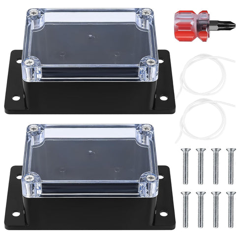 2 Pcs Junction Box, IP65 Waterproof Outdoor Electrical Box, Plastic Dustproof Project Box, General Electrical and Electronic Enclosure with Clear ...