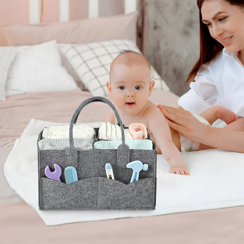 PandaEar Baby Diaper Caddy Organizer for Baby Boy Girl, Portable Travel Diaper Organizer Nursery Caddy Basket for Baby Stuff, Collapsible Baby Org...