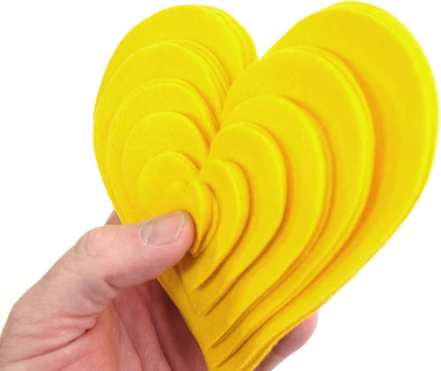 Playfully Ever After 1 to 6 inch Multi-Size Pack 24pc Felt Hearts (Yellow)...