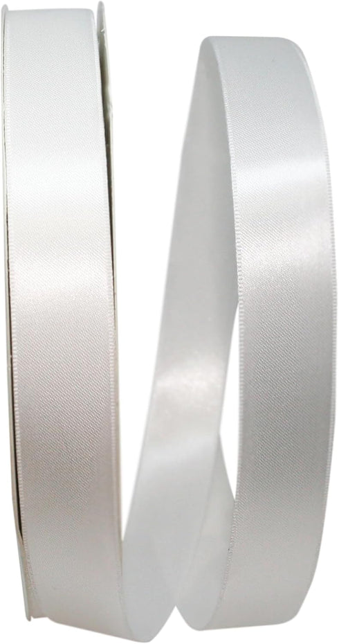 Reliant Ribbon 5000-030-05C Double Face Satin Allure Dfs Ribbon, 7/8 Inch X 100 Yards, White...
